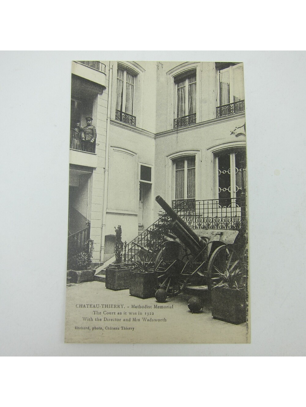 Postcard France Chateau Thierry Court in 1922 Director & Mrs. Wadsworth Antique